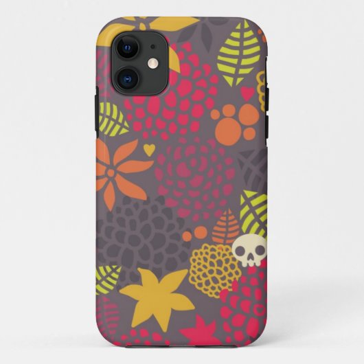 Coques Case-Mate iPhone Crânes et fleurs (Dos)