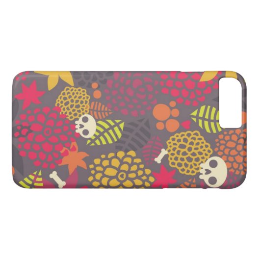 Coques Case-Mate iPhone Crânes et fleurs (Dos (Horizontal))