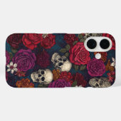 Coques Case-Mate iPhone Crânes et fleurs (Verso (horizontal))