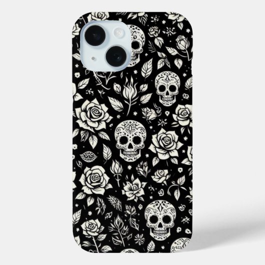 Coques Case-Mate iPhone Crânes Floraux (Verso)