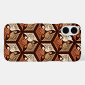 Coques Case-Mate iPhone Cranes japanese, Tan, Rust & Chocolate Brown (Verso (horizontal))