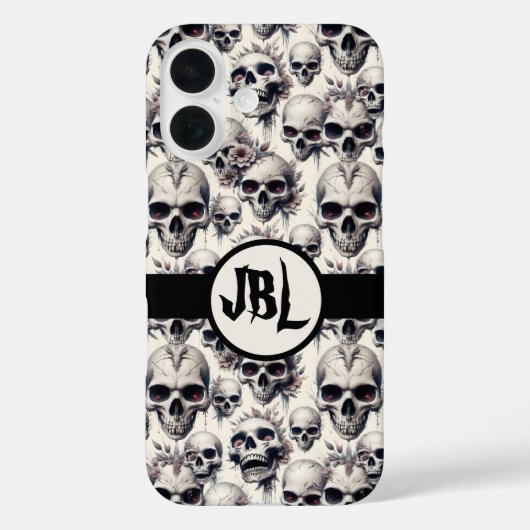Coques Case-Mate iPhone Crânes monochromes (Verso)
