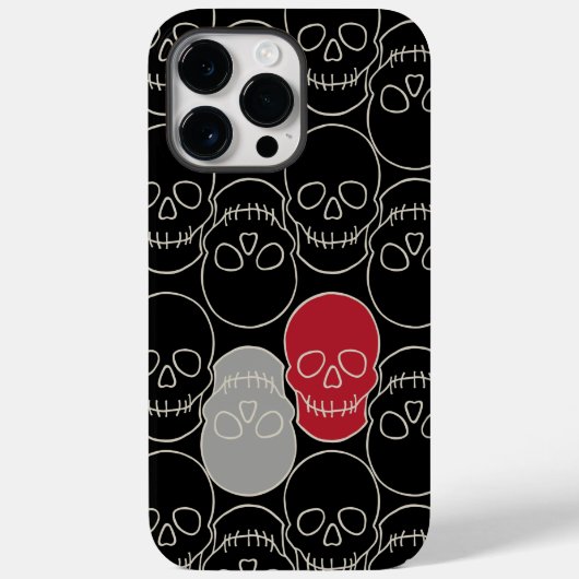 Coques Case-Mate iPhone Crânes - Noir de chauve-souris et Blanc d'os (Verso)