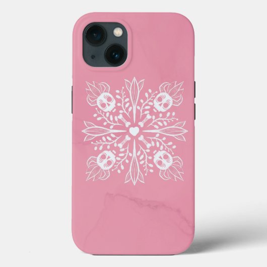 Coques Case-Mate iPhone Crânes roses Pastel Goth Kawaii Horreur mignonne (Verso)