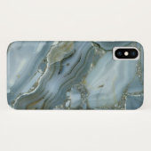 Coques Case-Mate iPhone Craqué gris gris vert bleu marbre texture (Dos (Horizontal))