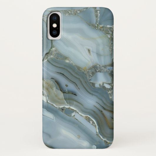 Coques Case-Mate iPhone Craqué gris gris vert bleu marbre texture (Dos)