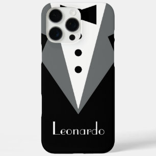Coques iPhone 16 Pro Max Cravate noire Tuxedo personnalisée