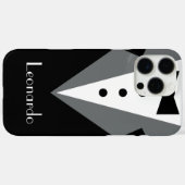 Coques Case-Mate iPhone Cravate noire Tuxedo personnalisée (Verso (horizontal))