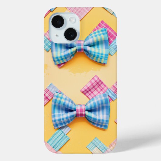 Coques Case-Mate iPhone Cravate Pastel Plaid Cute Bow (Verso)