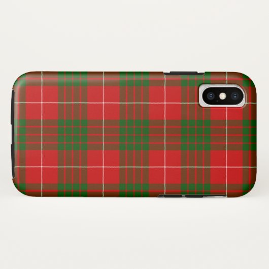 Coques Case-Mate iPhone Crawford tartan rouge vert plaid (Dos (Horizontal))