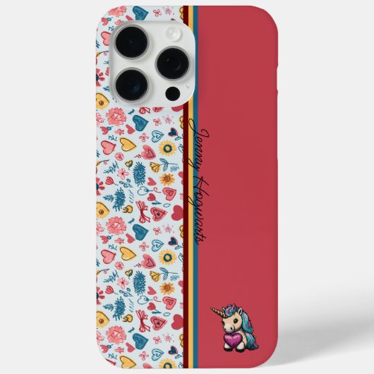 Coques Case-Mate iPhone Crayon Pastel Coeur & Fleurs (Verso)