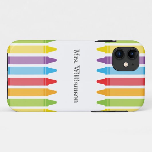 Coques Case-Mate iPhone Crayons arc-en-ciel personnalisés Appréciation de  (Dos (Horizontal))