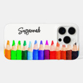 Coques Case-Mate iPhone Crayons de couleur amusants dans un style aquarell (Verso (horizontal))