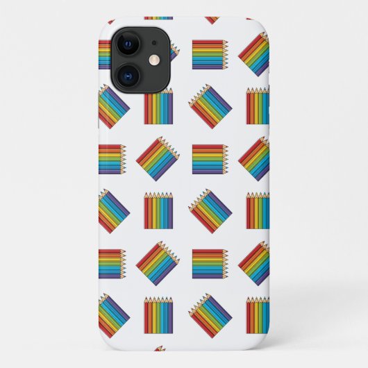 Coques Case-Mate iPhone Crayons de couleur arc-en-ciel (Dos)