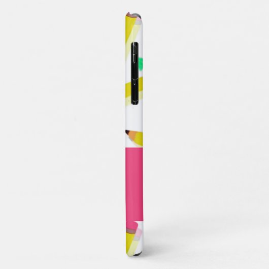 Coques Case-Mate iPhone Crayons et rayures jaunes sur blanc (Dos/Gauche)