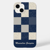 Coques Case-Mate iPhone Crazy Buffalo Check en crème et bleu marine (Verso)