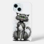 Coques Case-Mate iPhone Crazy Chat Sur Blanc (Verso)