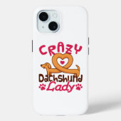 Coques Case-Mate iPhone Crazy Dachshund Lady Doxie Maman (Verso)