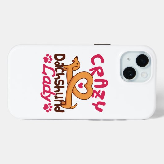 Coques Case-Mate iPhone Crazy Dachshund Lady Doxie Maman (Verso (horizontal))