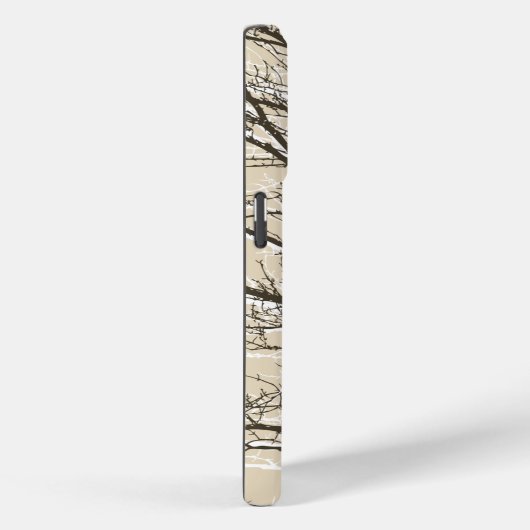 Coques Case-Mate iPhone Cream Beige Brown White Tree Branches (Verso / Droite)