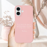 Coques iPhone 16 Create Your Own Quote<br><div class="desc">Create your own quote iPhone case. Features your favorite inspirational quote,  song lyric,  funny saying,  bible verse or custom text in minimalist typewriter style typography on blush pink color background.</div>