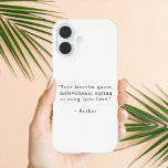 Coques iPhone 16 Create Your Own Quote<br><div class="desc">Create your own quote iPhone case. Features your favorite inspirational quote,  song lyric,  funny saying,  bible verse or custom text in minimalist black and white typewriter style typography.</div>