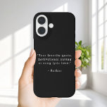 Coques iPhone 16 Create Your Own Quote<br><div class="desc">Create your own quote iPhone case. Features your favorite inspirational quote,  song lyric,  funny saying,  bible verse or custom text in minimalist black and white typewriter style typography.</div>