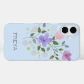 Coques Case-Mate iPhone Création florale avec le nom Freya. (Verso (horizontal))