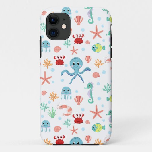 Coques Case-Mate iPhone Créatures de mer sous-marines fantaisistes (Dos)