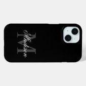 Coques Case-Mate iPhone Créer Votre Nom Personnalisé Monogramme Calligraph (Verso (horizontal))