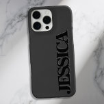 Coques iPhone 16 Pro Max Créer votre propre Matte Nom noir Monogramme<br><div class="desc">Créez votre propre coque iphone personnalisé avec un nom initial personnalisé dans la typographie moderne minimaliste de couleur noire mat.</div>