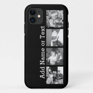 Coque iPhone 11 Créez un collage d'Instagram avec 4 photos - noir