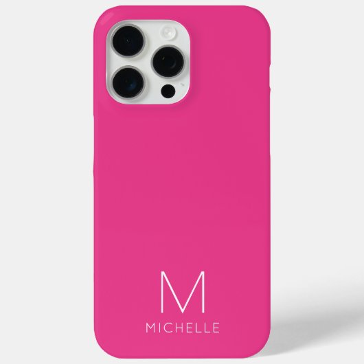 Coques Case-Mate iPhone Créez votre propre monogramme Modèle moderne rose (Verso)