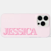 Coques Case-Mate iPhone Créez votre propre nom rose Monogramme (Verso (horizontal))