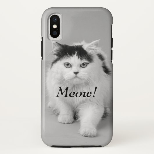 Coques Case-Mate iPhone Créez votre propre Photo Cat MYO noir et blanc (Dos)