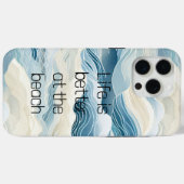 Coques Case-Mate iPhone Crème Bleue Mer Sable Océan Vagues (Verso (horizontal))