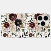 Coques Case-Mate iPhone Crème Bourguignon Floral Noir (Verso (horizontal))