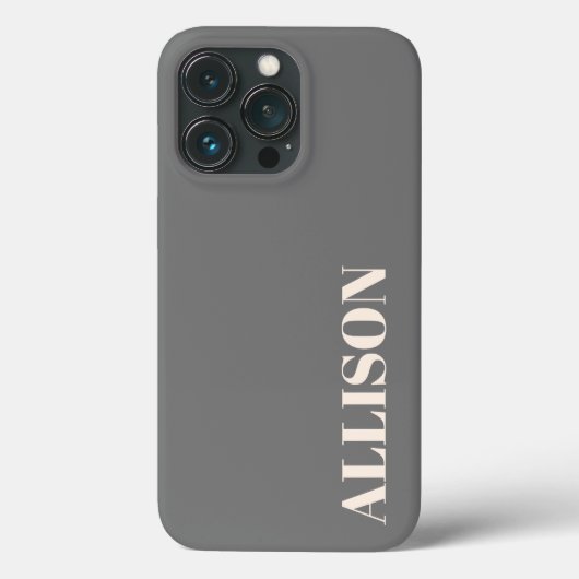 Coques Case-Mate iPhone Crème de nom gras personnalisé et gris clair (Verso)