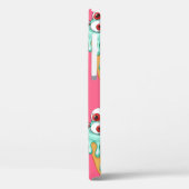 Coques Case-Mate iPhone Crème glacée bleue aux yeux. Arrière - plan rose.  (Verso / Gauche)