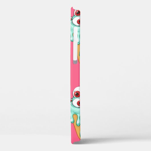 Coques Case-Mate iPhone Crème glacée bleue aux yeux. Arrière - plan rose.  (Verso / Gauche)