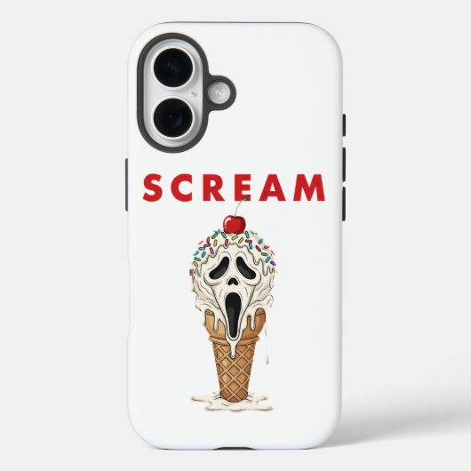 Coques Case-Mate iPhone Crème glacée crème crier Ghostface Apple iPhone 16 (Verso)