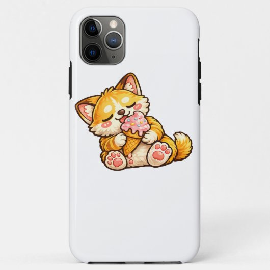 Coques Case-Mate iPhone Crème glacée de chat mignon (Dos)