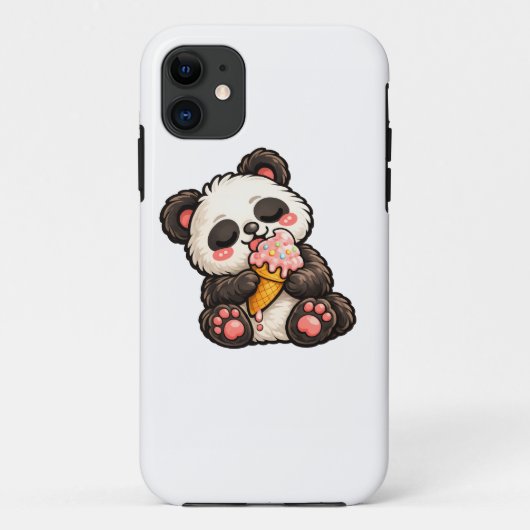 Coques Case-Mate iPhone Crème glacée de Panda mignon (Dos)