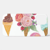 Coques Case-Mate iPhone Crème glacée, framboises : motif aquarelle. (Verso (horizontal))