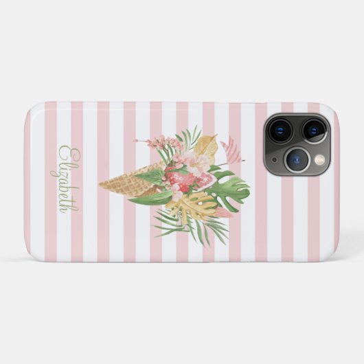 Coques Case-Mate iPhone Crème glacée, Fruit Feuille tropical, Grès roses (Dos (Horizontal))