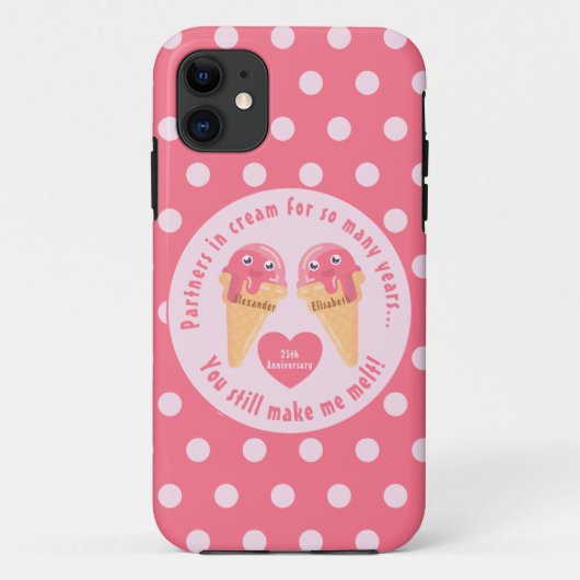 Coques Case-Mate iPhone Crème glacée Scoops Cute Romantique Saint Valentin (Dos)