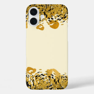 Coques iPhone 16 Plus Crème Glamour de Jungle Exotique & Noir Doré Guépa