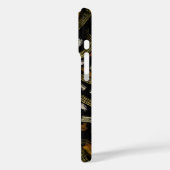 Coques Case-Mate iPhone Crème Jaunes Dorés Motif Râpé Sur Fond Noir (Verso / Gauche)