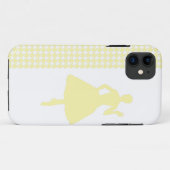 Coques Case-Mate iPhone Crème Moderne Houndstooth avec Silhouette mode (Dos (Horizontal))