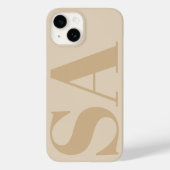 Coques Case-Mate iPhone crème moderne naturel initial minimal contemporain (Verso)